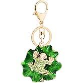 Grtdrm Cute Frog Shape Crystal Rhinestone Sparkling Keychain Bag Pendant Handbag Charm for Women Girls