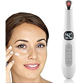 Vowleike Eye Lift Wand, 3 in 1 Vibrating Red Light 98°F to 113°F LCD Display Eye Massager for Dry Eyes, Dark Circles and Puffiness, Electrical Face, Neck Sculpting Pen for Fine Lines and Wrinkles
