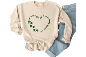 Yimoya St Patricks Day Sweatshirt Women Lucky St Patty Day Shirt Long Sleeve St Patricks Graphic Tops