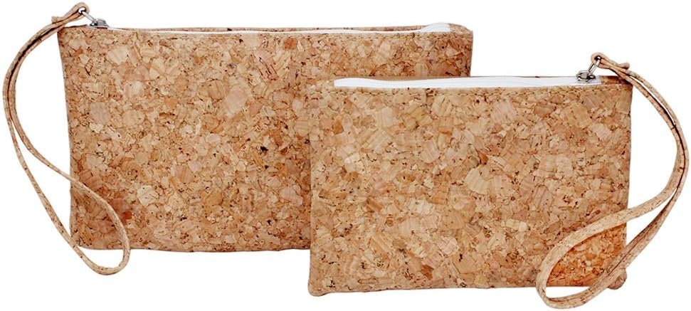 Boshiho Vegan Cork Clutch Bag, Cork Wallet Purse Handbags Clutch 2 in 1 Eco Friendly Slim Wallet Pencil Pen Holder Bag