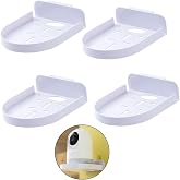 4 Pcs Security Camera Wall Mount, Baby Monitor Wall Mount, Adhesive Small Wall Shelf for Bedroom Kitchen Living Room with Cable Clips (White)