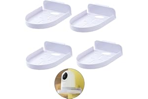 NOKIILS 4 Pcs Security Camera Wall Mount, Baby Monitor Wall Mount, Adhesive Small Wall Shelf for Bedroom Kitchen Living Room with Cable Clips (White)