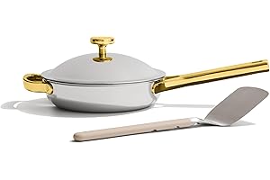 Our Place Titanium Mini Always Pan Pro - 22cm (1.4L) No-Coating Nonstick Skillet | Tri-Ply Titanium & Stainless Steel | Safe 