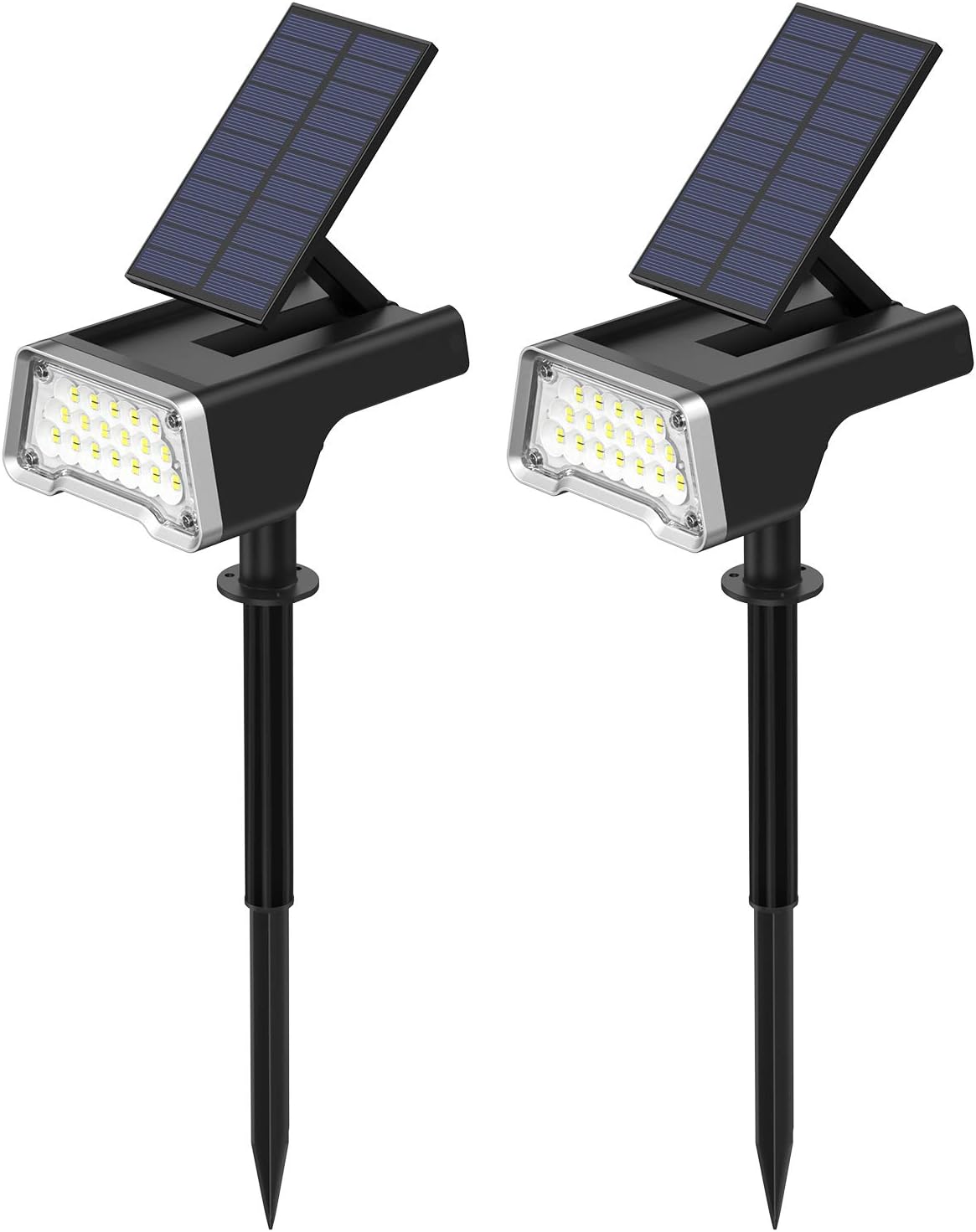 solar lights outdoor on Solar Lights Outdoor 36 Leds Landscape Spotlights Waterproof 2 In 1 Wall Lights With Usb Charge Adjustable Solar Panel For Yard Garden Driveway Porch Walkway Pool Patio 2 Pack Cold White Amazon Com