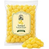 Sanded Lemon Hard Candy, 3 LB Bulk Bag | Old Fashioned Sanded Lemon Drops, 3 Pounds, Sugar-Coated, Classic Candy