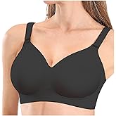 Zuanshine Jelly Bras for Women Comfortable Seamless Full-Coverage Wireless Bra, Jelly Wireless Push up Bra Womens Deep V Bras