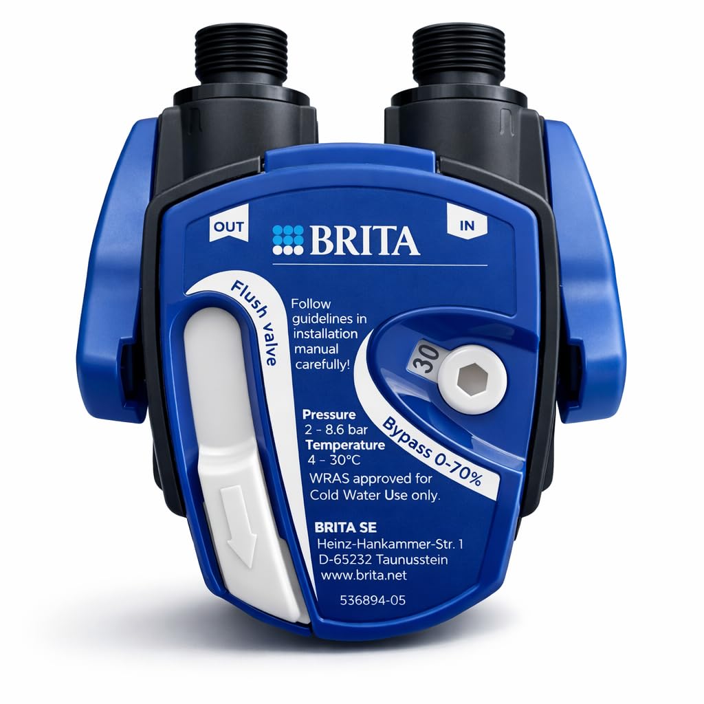 Neues Wasser Group Brita Purity Undersink Water Filter, Filtration for P3000/C300/C500 Filter, Head 0-70% Cut, Suitable for Brita Filter, Wall Mounted, Easy Installation