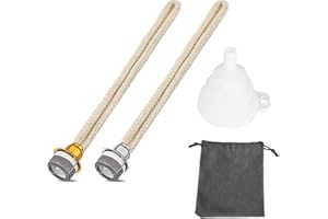 UPEOXT 2 Pcs Oil Lamp Wick Replacement Set with Funnel and Bag, 1.2cm Small Catalytic Burner Refill, Air Control Diffuser, Ar
