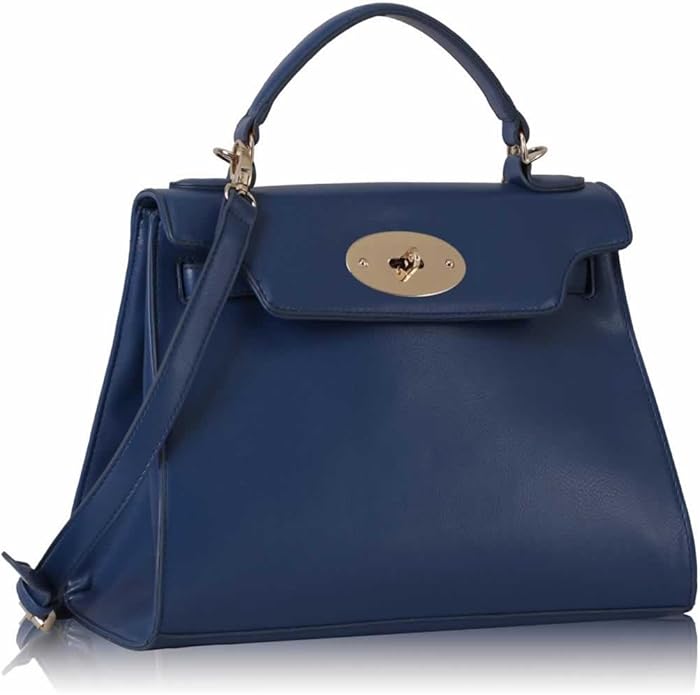 KCMODE Ladies Office Bag Professionals City Bag Top Handle Handbag Navy