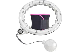 GDGZJJD Weighted Hula Circle Hoops for Waist Size 26" to 43" with Waist Trainer, Infinity Fit Hoop for Adults Weight Loss, Smart Waist Fitness Circle for Women and Beginners (White)