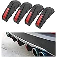 4pcs Car Rear Lower Bumper Wing Lip Diffuser, Anti-Crash Accessories Spoiler Shark Fin Protector, Rear Bumper Splitter Lip Wing with Screw, Universal Auto Decoration for Car SUV Truck