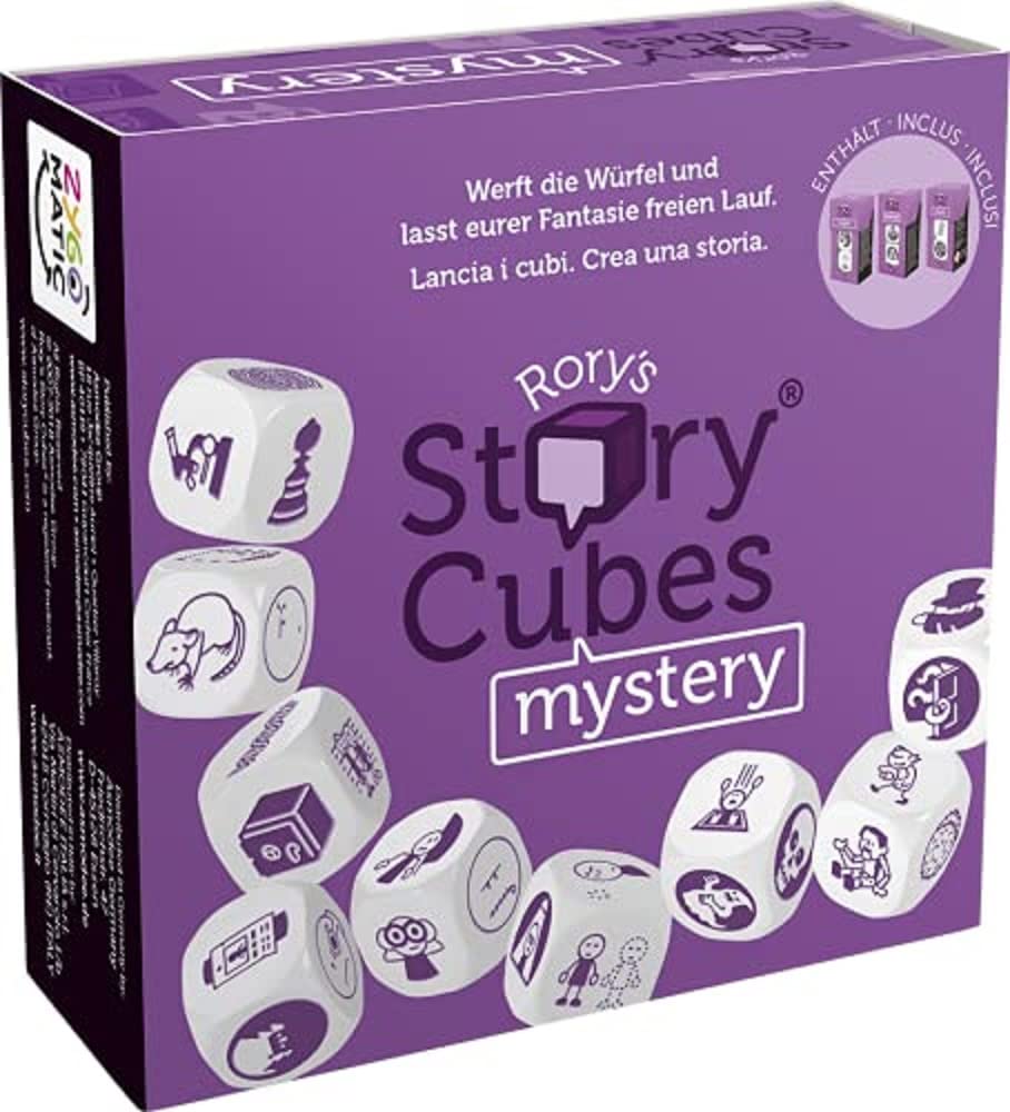 Asmodee Italia Rory's Story Cubes Mistery (Purple), Dice Game for Making Stories, Italian Edition, 8079