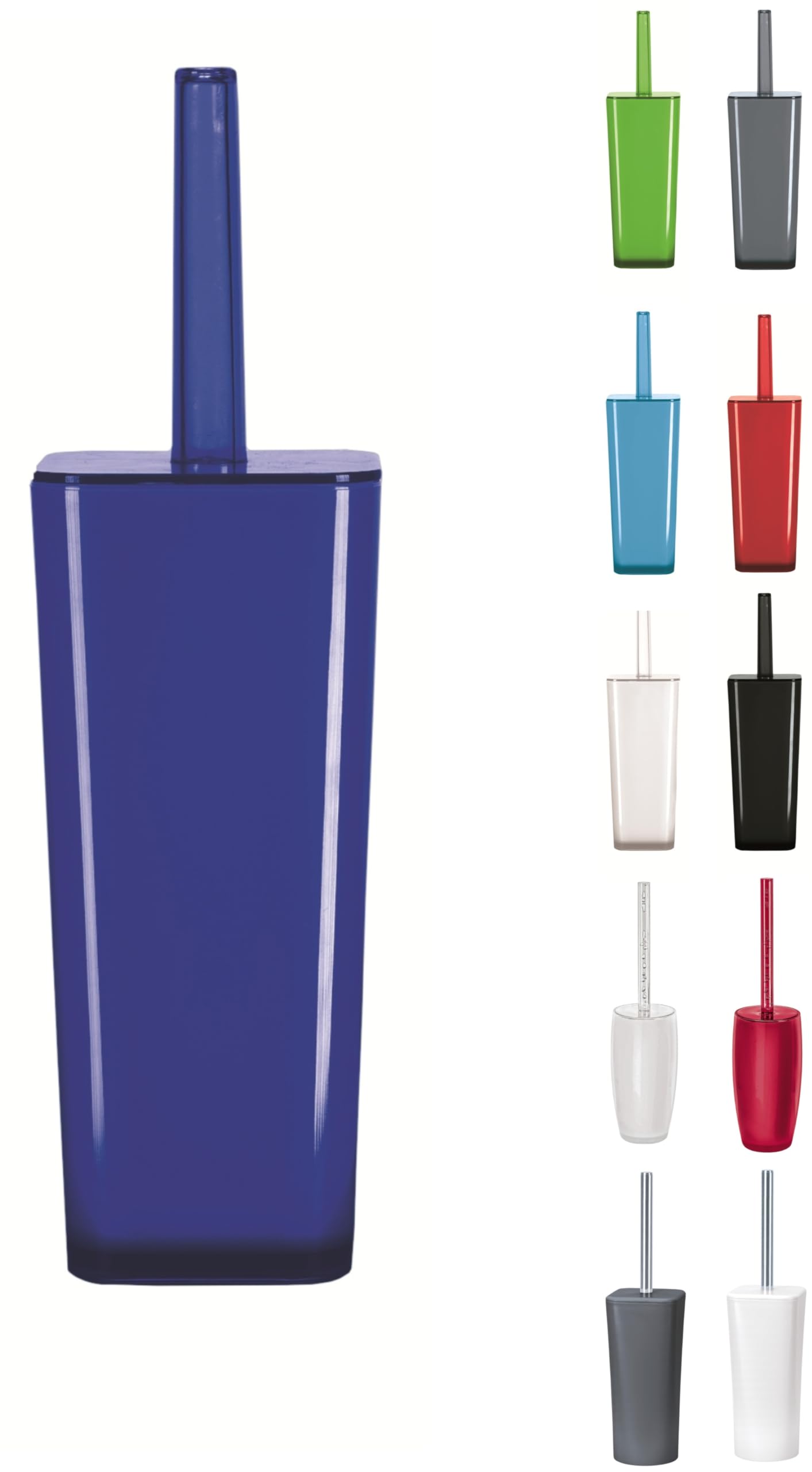 KW "Easy" Enlcosed Plastic Toilet Brush and Holder (Blue)
