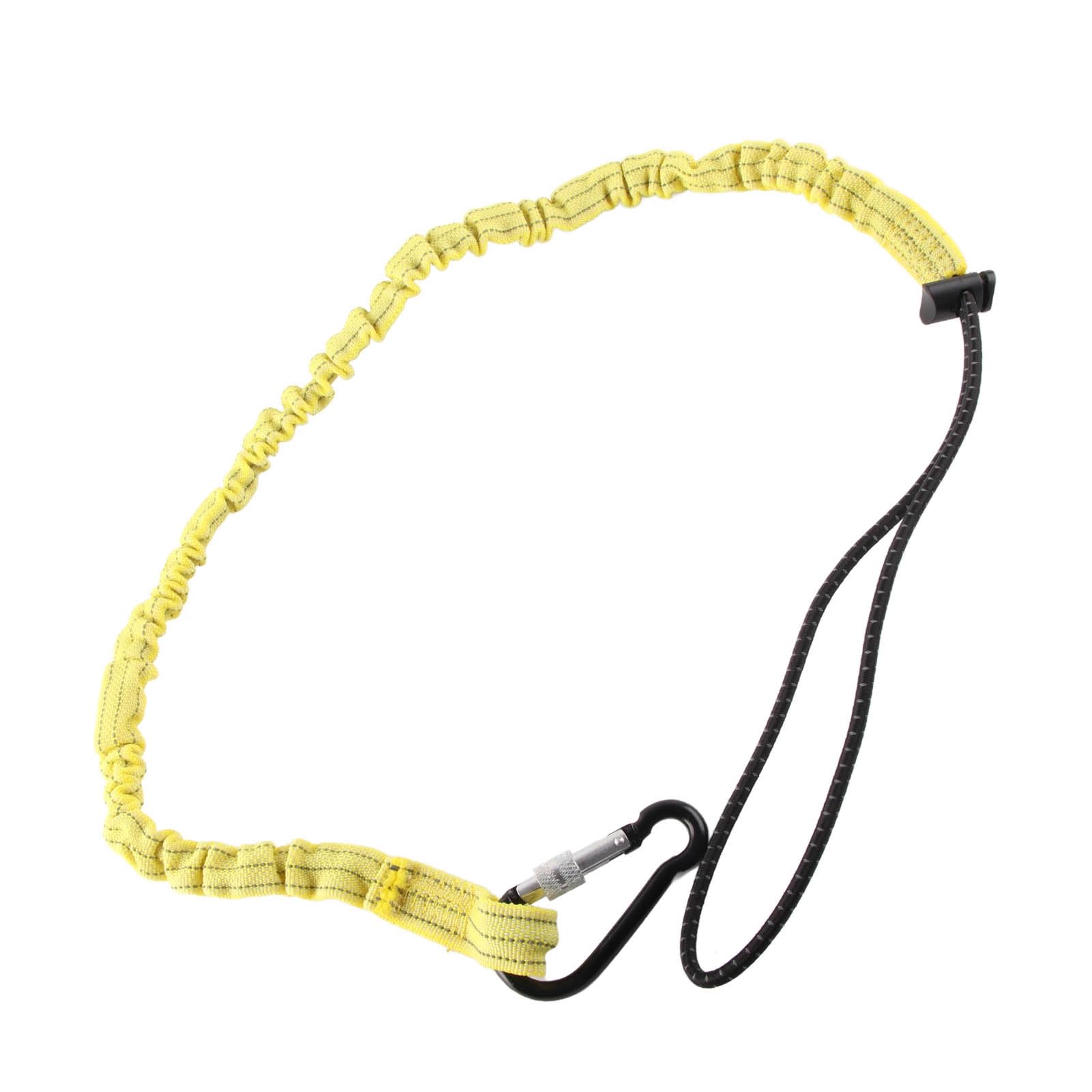 Socobeta Yellow Tool Safety Rope Nylon Tool Lanyard Ordinary Climbing Buckle Used for Outdoor Construction Tree Work Camping Sports