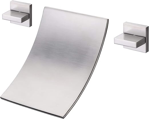 Sumerain Wall Mount Tub Filler Brushed Nickel Waterfall Tub
