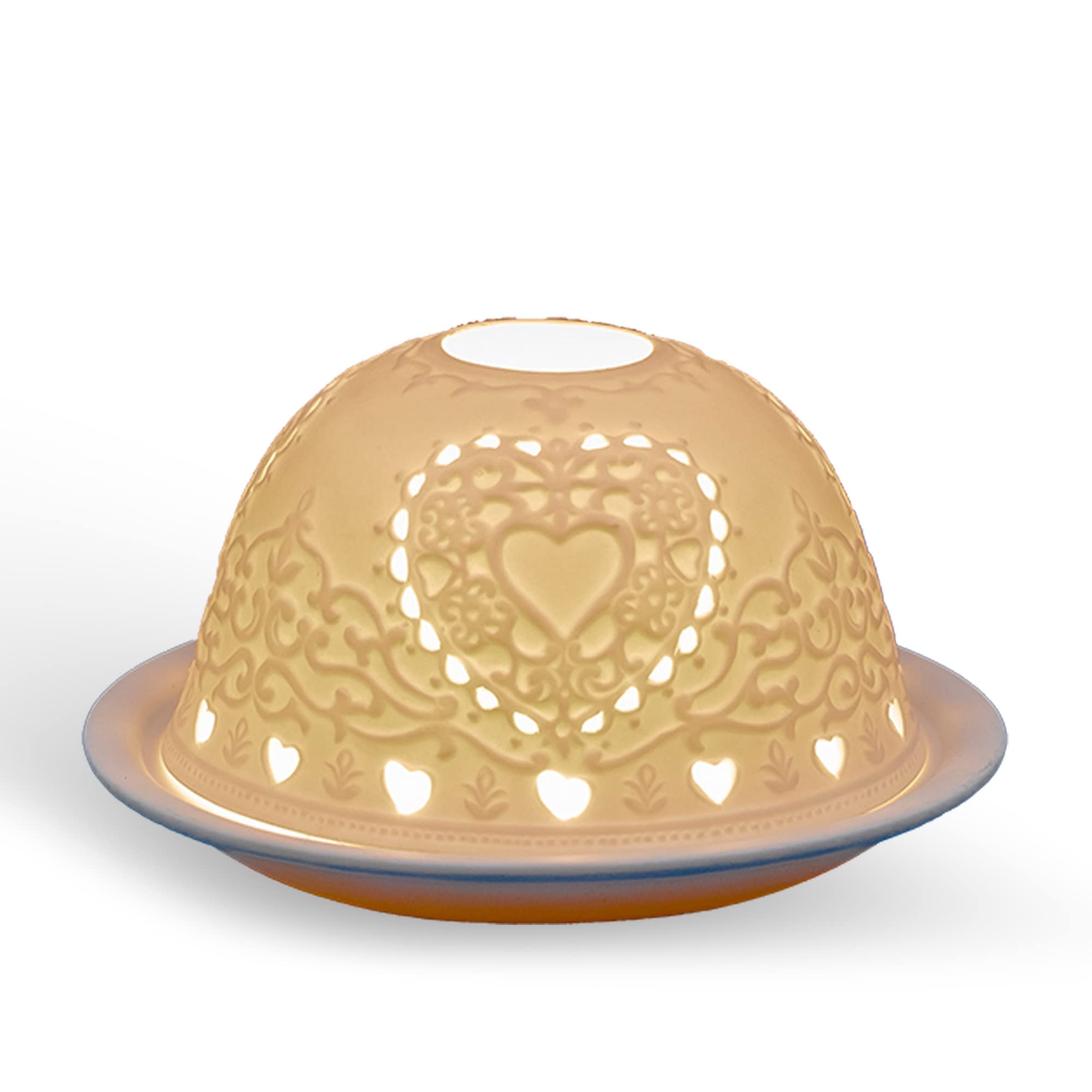 Light-Glow Tealight Candle Holder - Heart LD04010, White