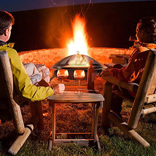 Durable 22-inch Portable Folding Fire Pit with Carrying Bag and Fire Poker
