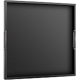 Joy&Grace Large Square Ottoman Tray for Living Room and Coffee Table Decorative Acacia Wood Serving Tray with Handles for Bre