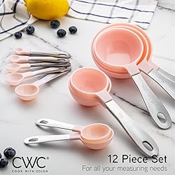 COOK WITH COLOR 12 PC Measuring Cups Set and