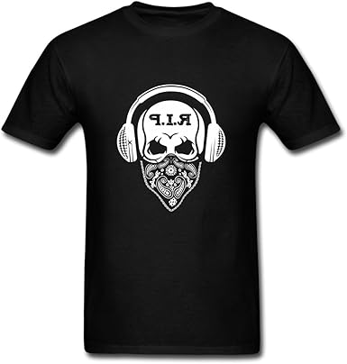Amazon Com Dj Skull With Headphones Tattoo Skeleton Hipster Women Me Mens Graphic T Shirt Clothing