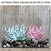 kathson Aquarium Coral Decor Pink and Blue Fake Coral Reef Ornaments Artificial Plants Fish Tank Resin Decorations (2 Pack)thumb 2
