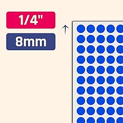 6000 Pack - 1/4" Small Dot Stickers Round Circle