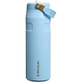 STANLEY IceFlow Flip Straw 2.0 Bottle, 24 oz, Messi Striker Blue | Easy Carry Handle | Twist On Lid and Flip Up Straw | Lightweight Water Bottle | Insulated Stainless Steel | BPA-Free