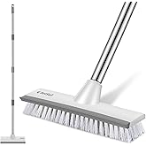 SetSail Floor Scrub Brush with 51-Inch Long Adjustable Handle 2 in 1 Scrape Brush Stiff Bristle Floor Scrubber for Cleaning S