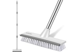 SetSail Floor Scrub Brush with 51-Inch Long Adjustable Handle 2 in 1 Scrape Brush Stiff Bristle Floor Scrubber for Cleaning S