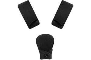 Innokids Car Seat Strap Cover Set for Baby Kids Seat Belt Covers with Crotch Pad Back Anti-Slip Design for Car Seats Pushchair Stroller (Medium (5.9”L), Black Grey-1)