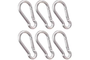 CTB Dealz Oval Carabiner Stainless Steel - Small Strong Metal Multitool Carabiner Heavy Duty for Hammocks, Keys, Hanging (6 Pcs)