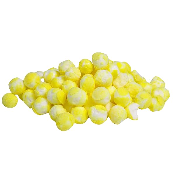 FREEZE DRIED SOUR LEMON HEADS CANDY, CRUNCHY CANDIES, SHARE SIZED, RESEALABLE BAG, 3 OUNCES