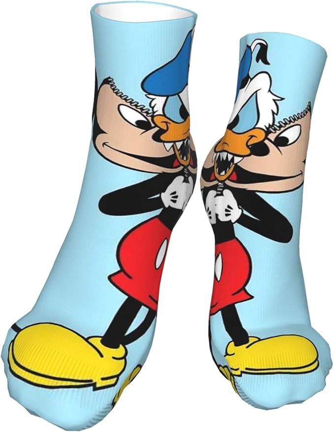Socken mit CartoonMickyMausYodaMotiv, stoßdämpfend, feuchtigkeitsableitend, atmungsaktiv