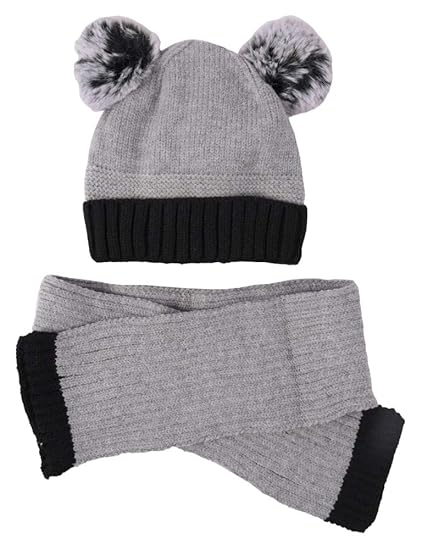 boys grey hat and scarf