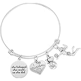 Kivosliviz Volleyball Charm Bangle Bracelet Volleyball Inspirational Jewelry Volleyball Gifts for Female Volleyball Players