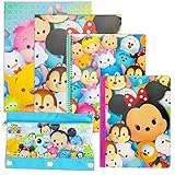 Tsum Tsum Back to School Supply Stationery Set | Spiral Notebook, Subject Composition Book, 2-Pocket Folder, 3-Ring Pencil Pouch Case | Pre-School Elementary First Second Third Fourth Grades (Tsum)