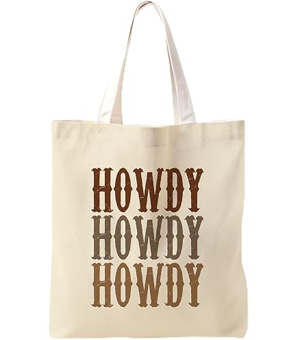 Bolsa De Compras De Lona Estilo Western Para Mujer - Gran Capacidad, Ligera, Lavable Y Ecológica, Diseño Vaquero