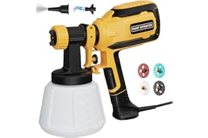 PULENDY Paint-Sprayer, 700W HVLP Spray Gun with Cleaning & Blowing Joints, 4 Nozzle Sizes & 3 Spray Patterns, Easy to Clean, for Furniture, Cabinets, Decks, Walls, Doors, DIY Projects, etc.