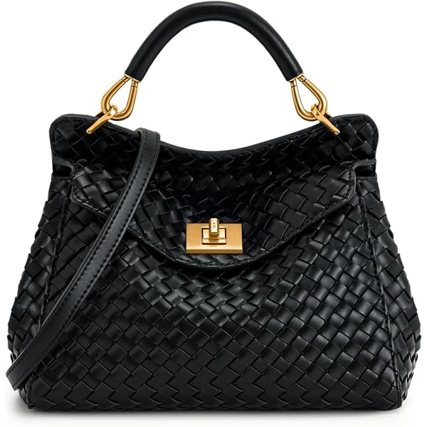 JW PEI Women's Lucia Classic Top Handbag, Woven Black : Amazon.ca