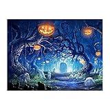 Vktech Halloween Pumpkin 5D Full Round Diamond Painting DIY Needlework Cross Stitch Set 16 x 12 inch