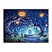 Vktech Halloween Pumpkin 5D Full Round Diamond Painting DIY Needlework Cross Stitch Set 16 x 12 inch
