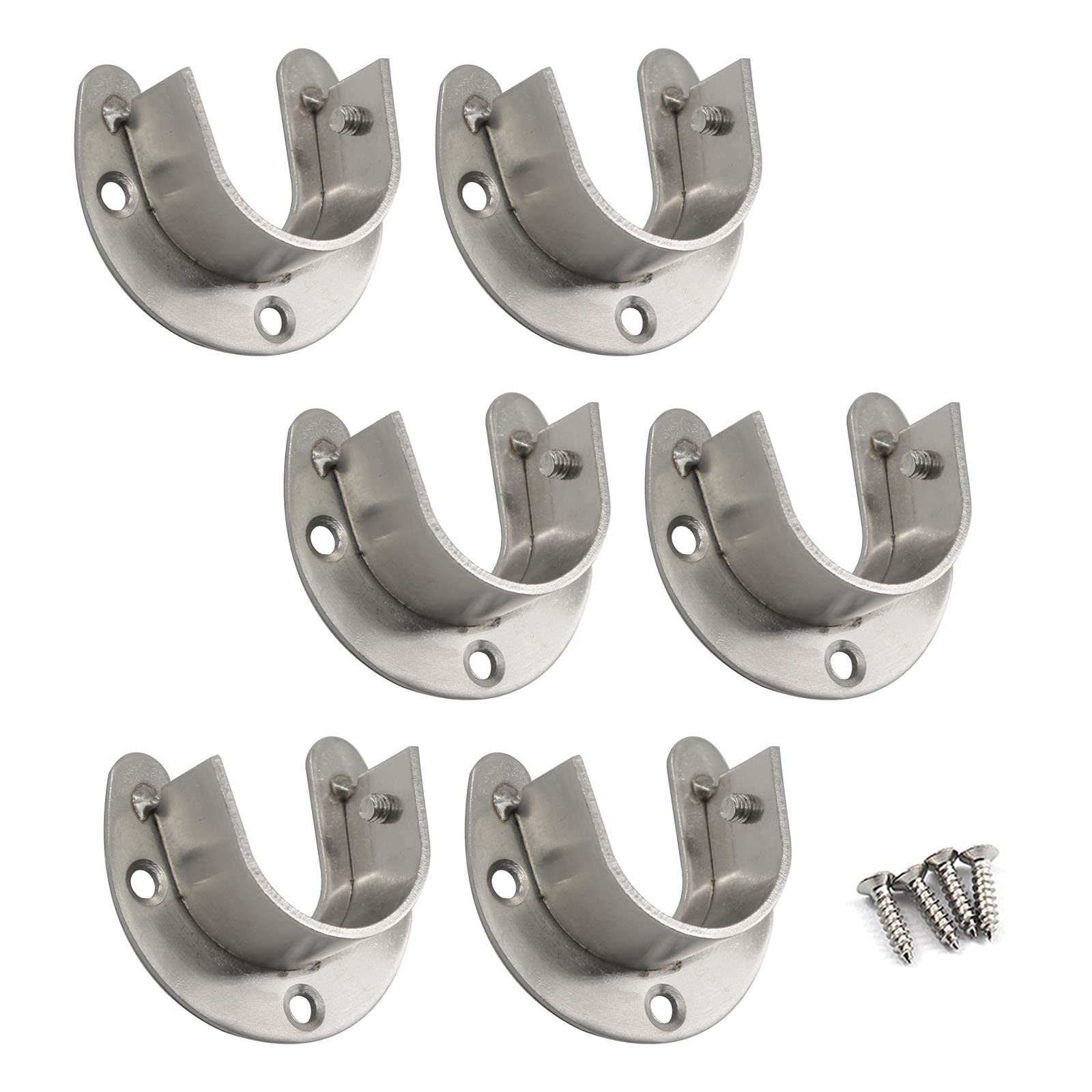 Stainless Steel Rod Flange Holder Bracket 25mm/1 inch Dia.(6 Pieces)