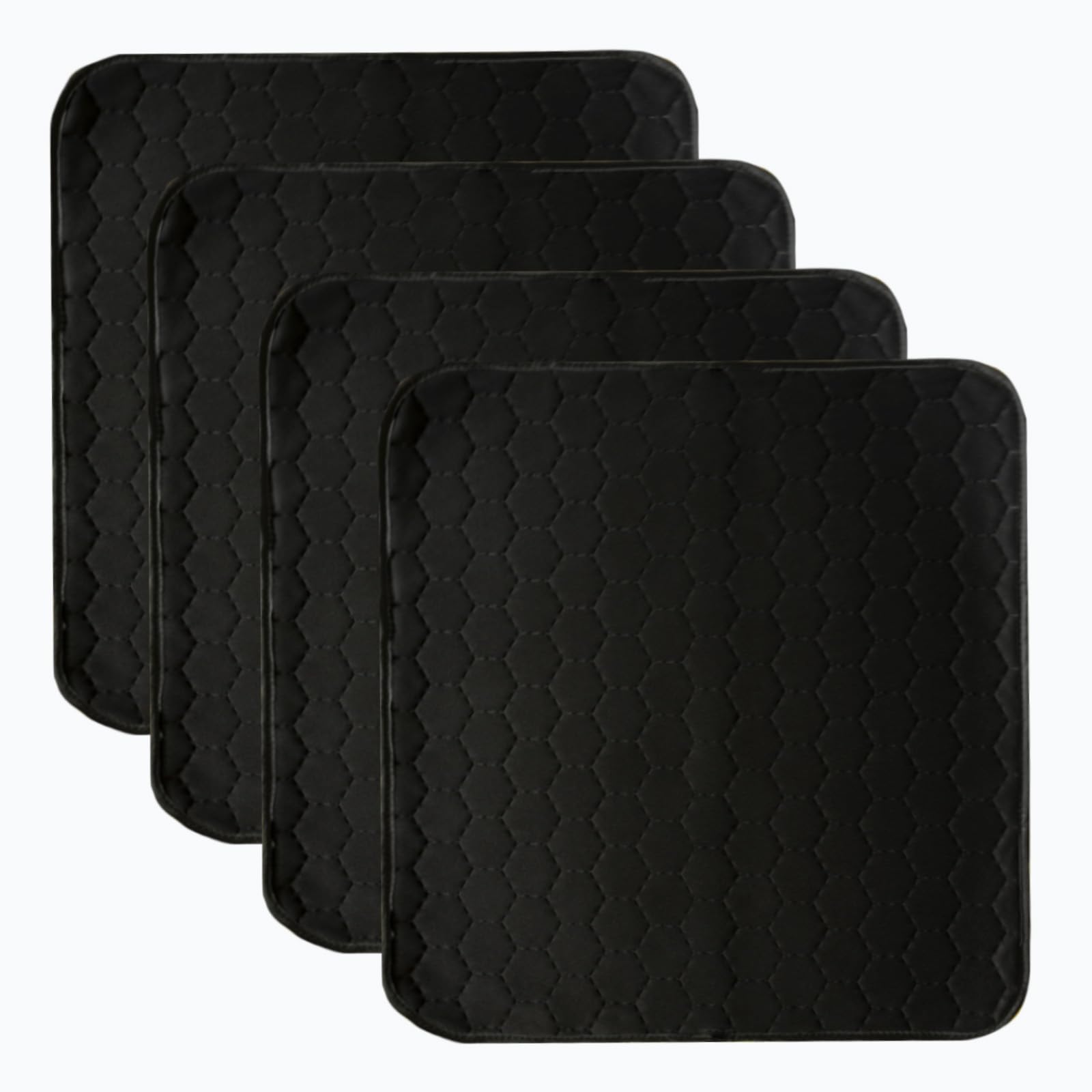 Photo 1 of RIQINXIN Absorbent Reusable Seat Protector Waterproof Incontinence & Bedwetting Chair Pads Quilted Chuck Pads 4Pcs Washable for Adults Elderly Bed Wheelchair Sofa 21x22in Black