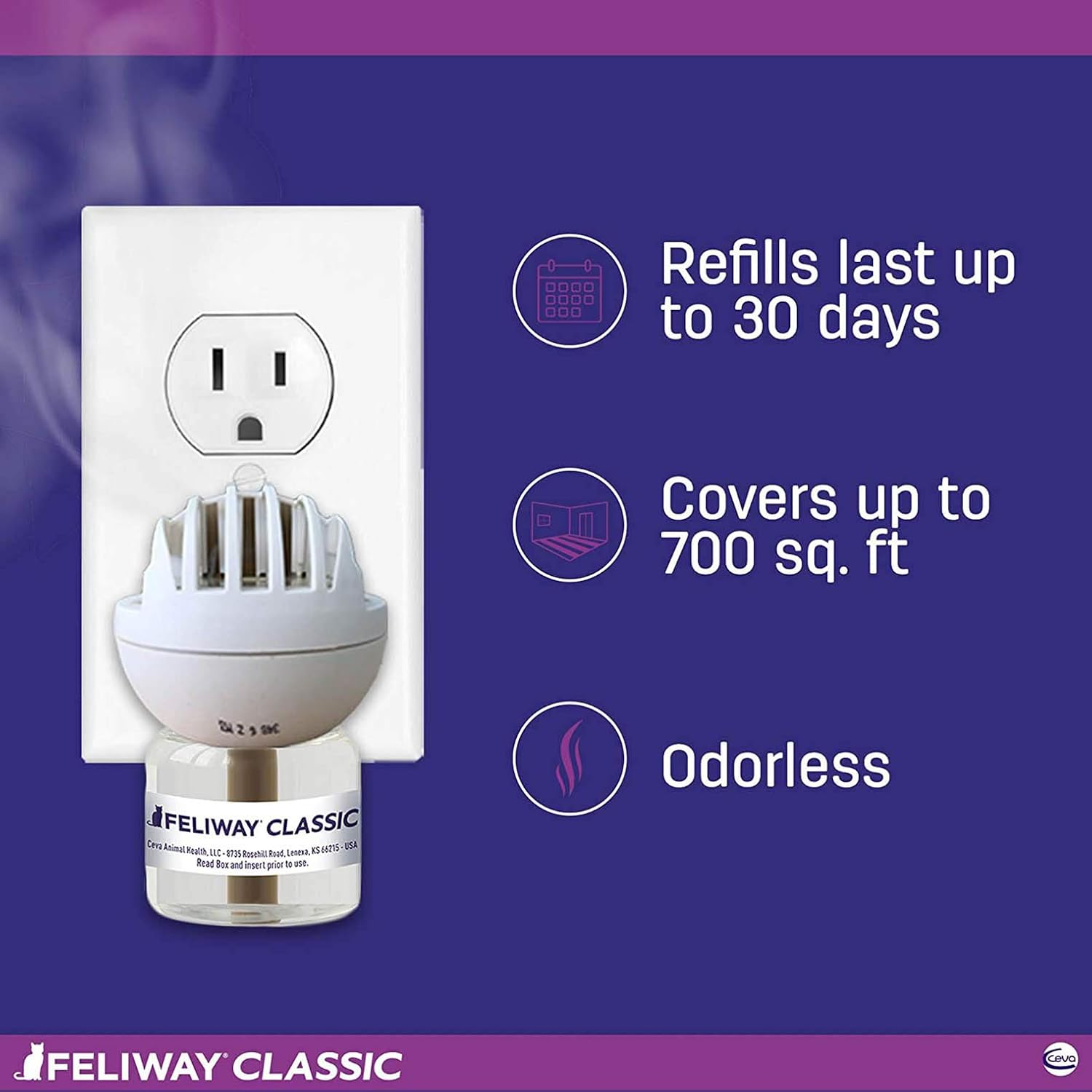Feliway Classic Cat Calming Diffuser Kit for Cats (30 Day Starter Kit) - Reduce Problem Scratching, Spraying, and Hiding : Pet Supplies