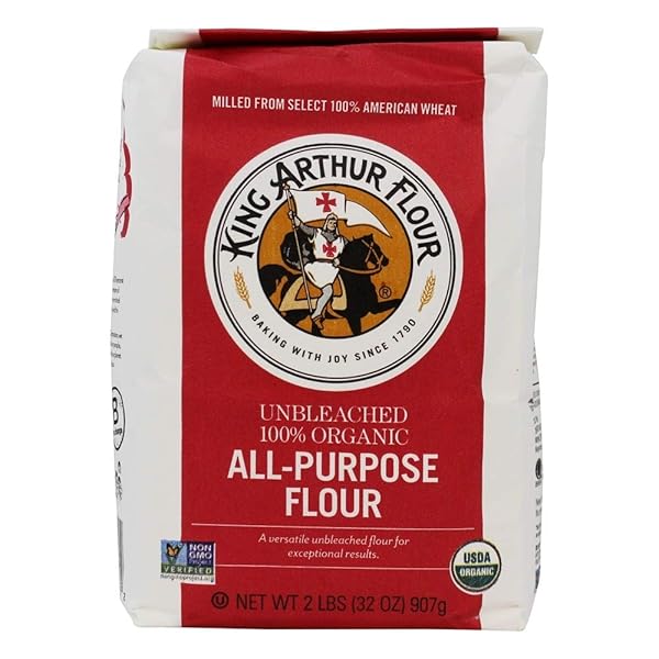 KING ARTHUR 100% ORGANIC ALL-PURPOSE FLOUR, UNBLEACHED, 2 LB (PACK OF 1) – NON-GMO PROJECT VERIFIED, NO PRESERVATIVES