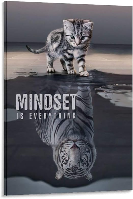 NENBN The Tiger; Mindset Is Everything Canvas Art Poster and Wall Art