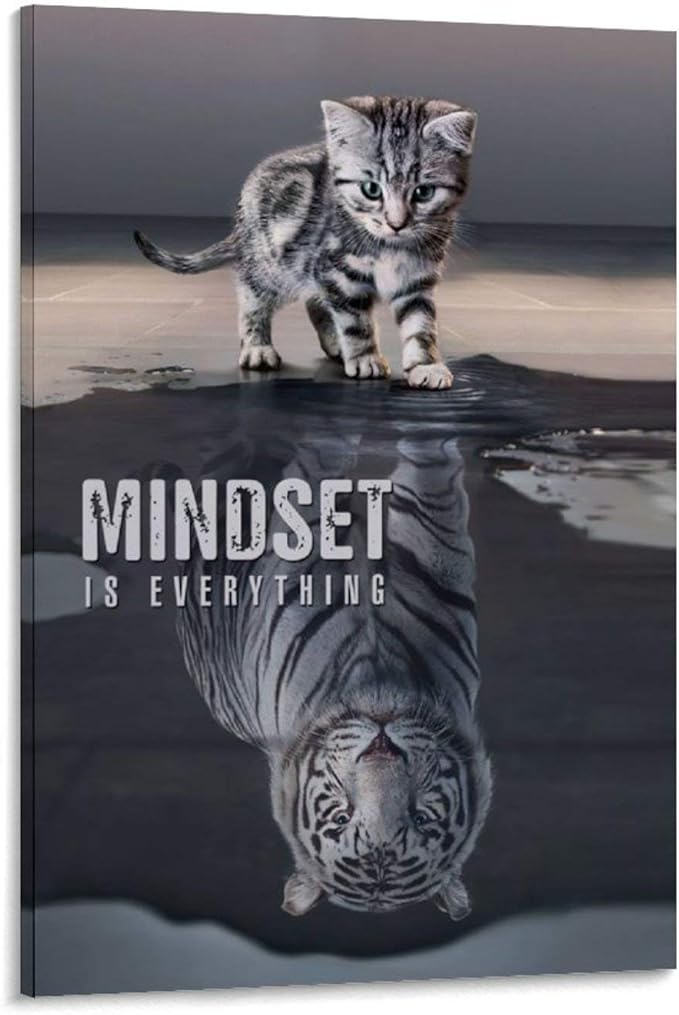 NENBN The Tiger; Mindset Is Everything Canvas Art Poster and Wall Art