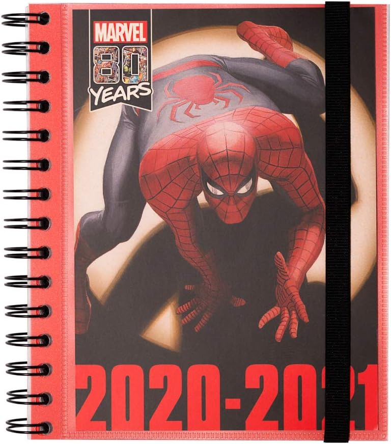 Erik - Marvel Academic Diary 2020-2021 Week to View, Rot Schwarz
