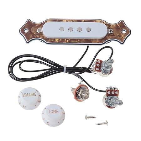 uctop Store Bronze Pearl Gitarre Schallloch Pickup vorverdrahtet Verkabelung für 4 & 6 Saiten Cigar Box