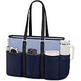 LOVEVOOK 17 Inch Laptop Tote Bag for Women Work, Teacher Tote Bag Nurse Bag, Large Purse Handbag With Trolley Sleeve & Large Cup Holder
